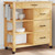  Kitchen Trolley MONZA 33.1"x15.7"x34.8" Solid Wood Pine A949-376112