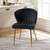 Black Velvet Upholstered Wingback Accent Side Chair w/ Gold Metal Legs Q280-BLVSCWB83521763