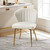 Ivory White Velvet Upholstered Wingback Accent Side Chair with Gold Metal Legs Q280-LIVWBSC95726713