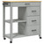  Kitchen Trolley MONZA 33.1"x15.7"x34.8" Solid Wood Pine A949-376116