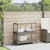  Bar Cart 3-Tier Gray Poly Rattan and Solid Wood Acacia A949-368724