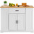 Kitchen Island Cart, 46" Wood Top Breakfast Bar with Storage Cabinet, Farmhouse Kitchen Table with  E415-BFBGDKYDCFBS8BJFXV0