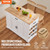 Kitchen Island Cart, 46" Wood Top Breakfast Bar with Storage Cabinet, Farmhouse Kitchen Table with  E415-BFBGDKYDCFBS8BJFXV0
