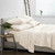 King size Ivory Beige 6-Piece Wrinkle Resistant Microfiber/Polyester Sheet Set Q280-IVKI6992