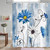 72"W x 78"H Blue Vibrant Floral Butterfly Polyester Shower Curtain Q280-BLEFDC7278