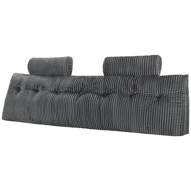 Headboard Pillow, King Size Wedge Headboard Pillow with 2 Side Pockets and 2 Headrests, Bed Wedge P E415-CTBZKINGCCHS803KE001V0
