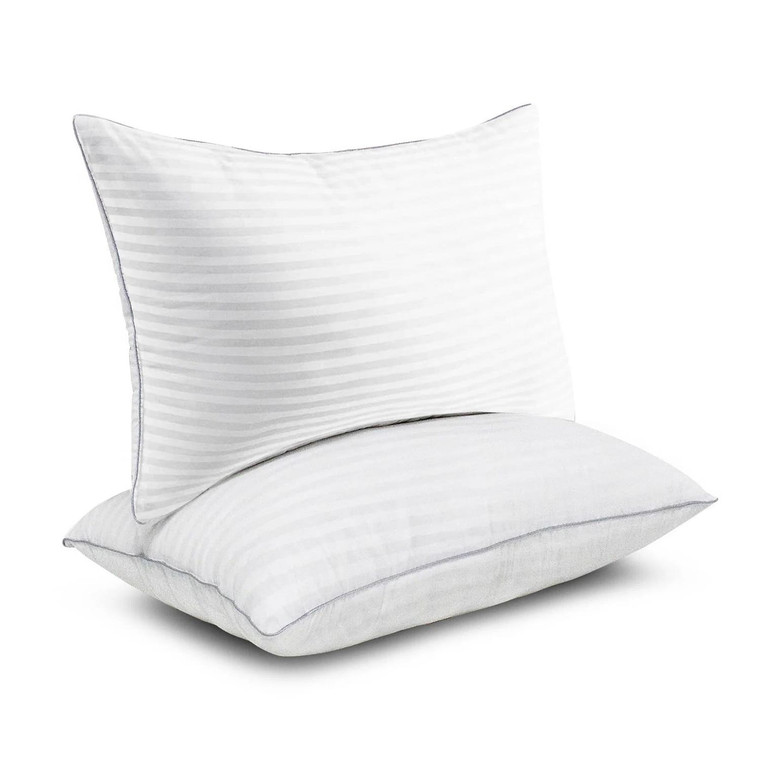 Set of 2 Machine Washable Down Alternative Bed Pillow with Cotton Cover - Queen Q280-SDAMPST259346851