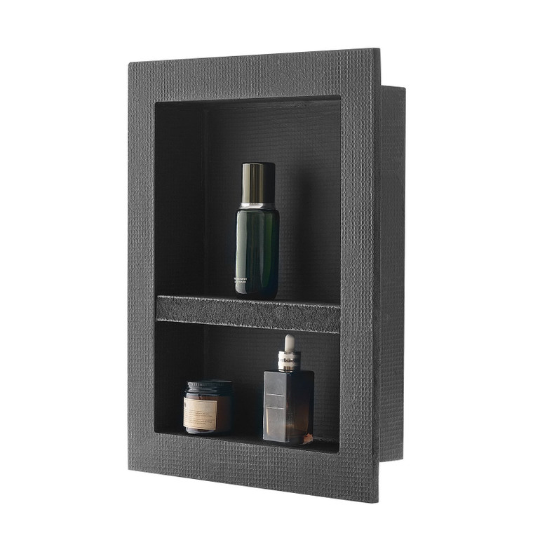 Shower Niche, 16 x 20 x 4 inch Recessed Wall Niche with Movable Divider Shelf, Modern Soap & Shampo E415-SLLYBK2C16INJ0D06001V0