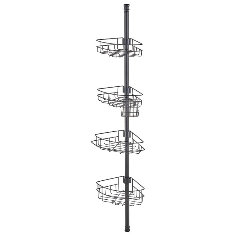 Shower Corner Caddy Tension Pole, 56" to 114" High, Multi-Functional Shower Tension Pole with Stron E415-SCTPBXGSXKKSFD0OHV0