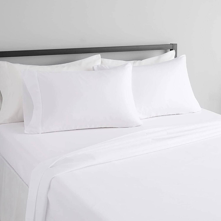 Full 4-Piece Egyptian 100-Percent Cotton 1000 Thread Count Sheet Set - White Q280-FLWECS495814362