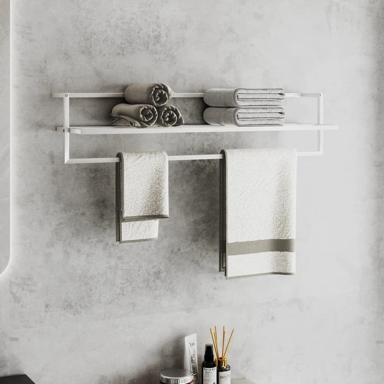  Towel Rack White 37.4"x9.8"x8.7" Iron A949-343093