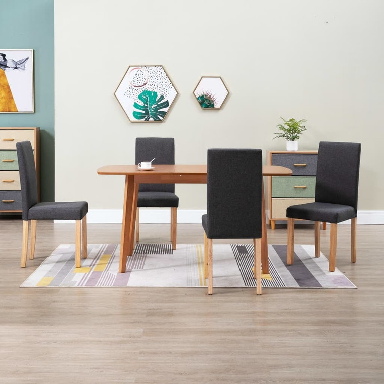 Dining Chairs 4 pcs Dark Gray Fabric A949-249217