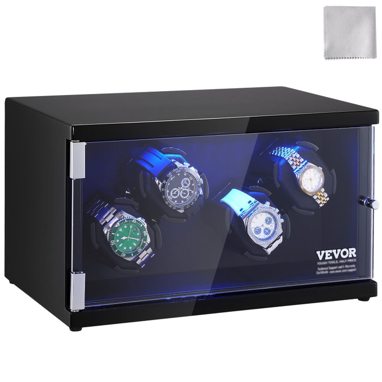 Watch Winder, Watch Winder for 4 Men's and Women's Automatic Watches, with 2 Super Quiet Japanese M E415-SBZDSLH4ZF00F7UV2V1