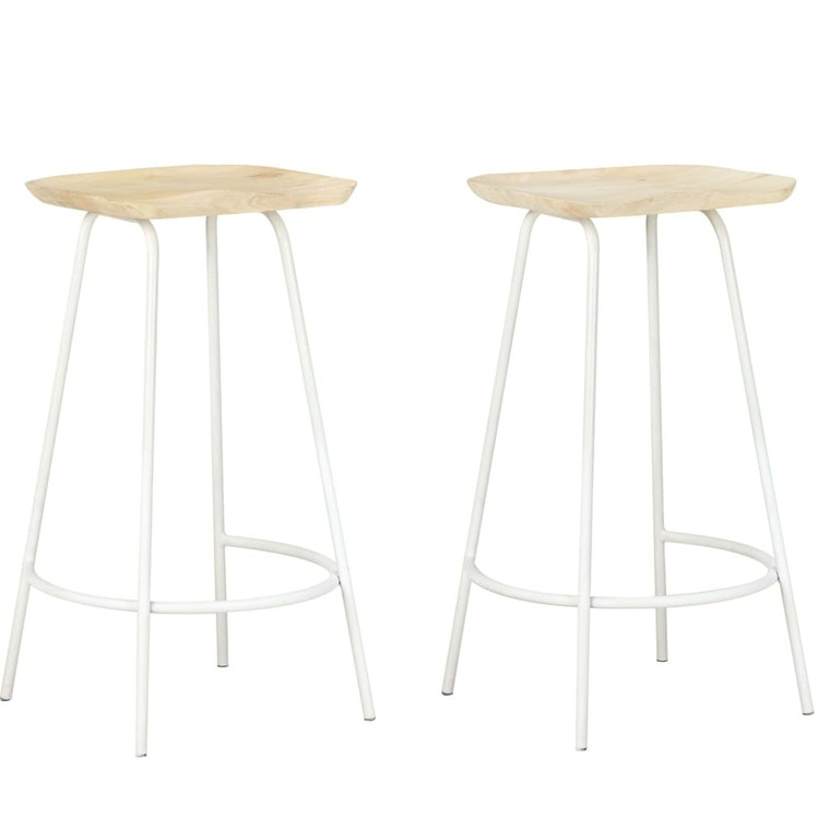  Bar Stools 2 pcs Solid Mango Wood A949-320649