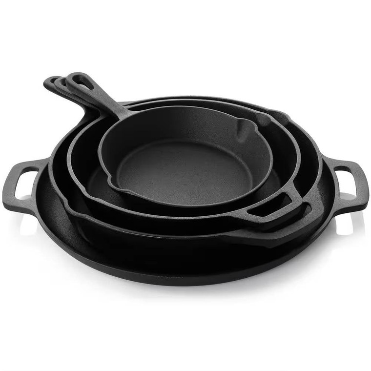 12-Piece Cast Iron Cookware set with Dutch Oven Frying Pan Skillet and Pizza Pan Q280-TPCIRCS10795381