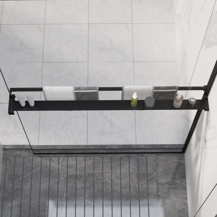  Shower Shelf for Walk-in Shower Wall Black 39.4" Aluminum A949-153617