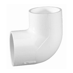1/2" Schedule 40 PVC 90 Degree Elbow, White, 406-005 1/2" Schedule 40 PVC 90 Degree Elbow, White, 406-005