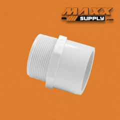 1 1/4" Schedule 40 PVC Male Adapter, White, 436-012