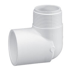 3/4" Schedule 40 PVC 90 Degree Street Elbow, White, 410-007 3/4" Schedule 40 PVC 90 Degree Street Elbow, White, 410-007