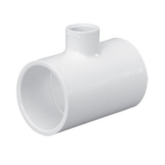 1" x 1/2" x 1" Schedule 40 PVC Reducing Tee, White, 401-122