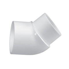 1 1/2" Schedule 40 PVC 45 Degree Street Elbow Socket, White, 423-015 1 1/2" Schedule 40 PVC 45 Degree Street Elbow Socket, White, 423-015
