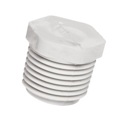 4" Schedule 40 PVC Plug, White, 450-040