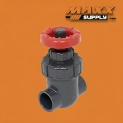1/2" Gray PVC Socket Gate Valve, MAX-VLV-GV-005-SK