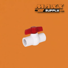 1/2" Compact Ball Valve White PVC Threaded (1005WT)