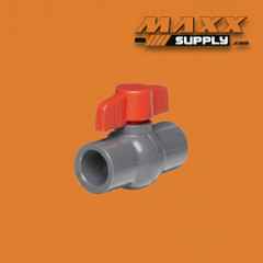 1-1/2" Compact Ball Valve Gray PVC Socket (1015GS)