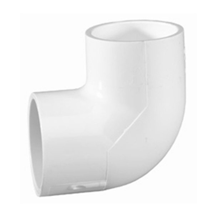 1/2" Schedule 40 PVC 90 Degree Elbow, White, 406-005