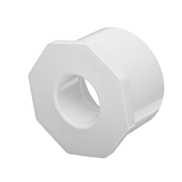 1" x 1/2" Schedule 40 PVC Reducing Bushing, White, 437-130