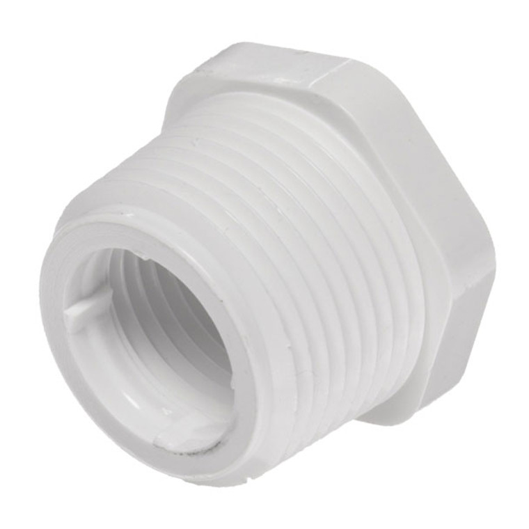 3/4" x 1/4" Schedule 40 PVC Reducing Bushing, White, 439-098