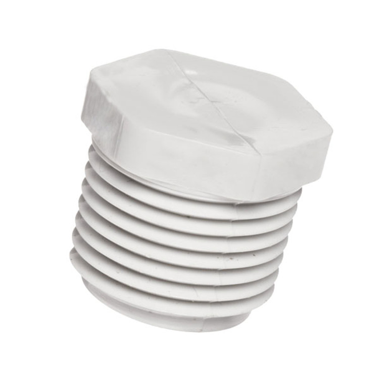 1" Schedule 40 PVC Plug, White, 450-010