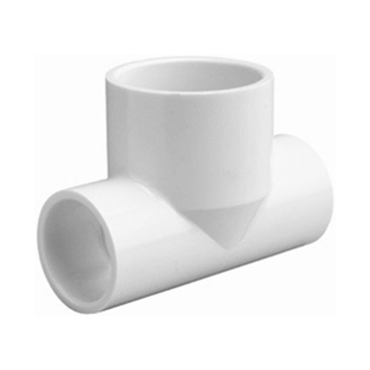 3/4" x 1" Schedule 40 PVC Bullhead Tee, White, 401-102