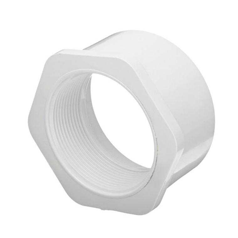 2" x 1 1/4" Schedule 40 PVC Reducing Bushing, White, 438-250