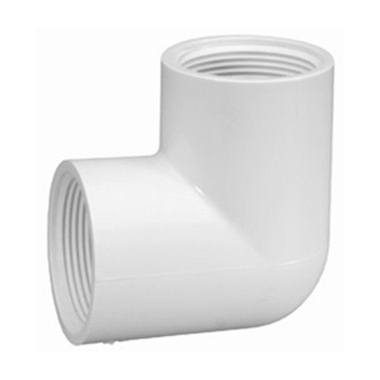 1" Schedule 40 PVC 90 Degree Elbow, White, 408-010