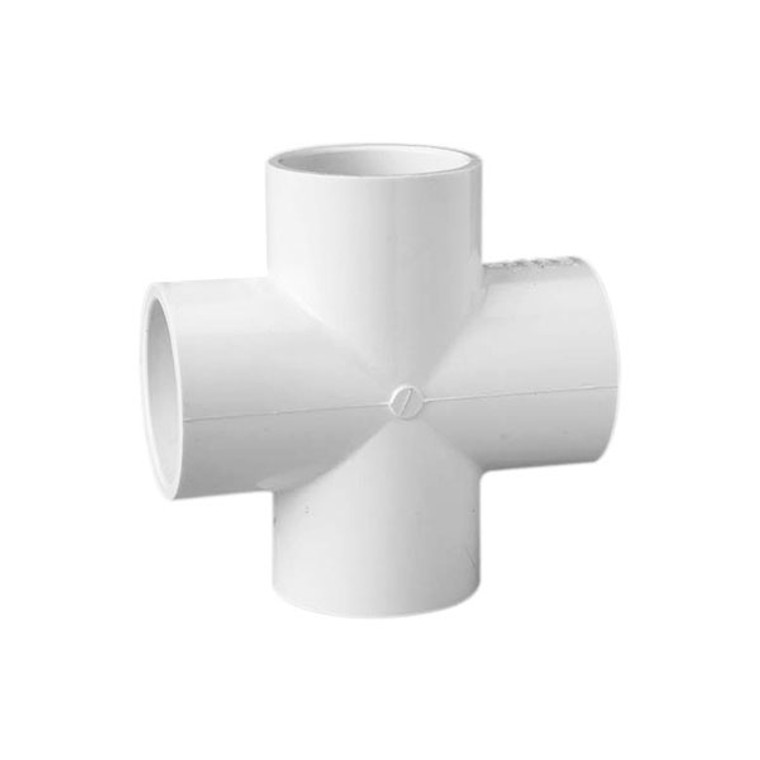 2" Schedule 40 PVC Cross, White, 420-020