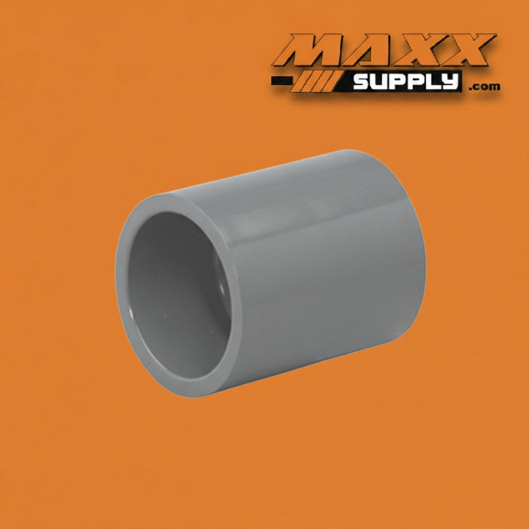 1 1/2" Schedule 80 PVC Coupling, Gray, 829-015