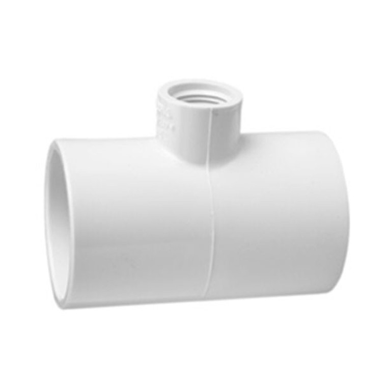 2 1/2" x 1 1/2" Schedule 40 PVC Reducing Tee, White, 402-291