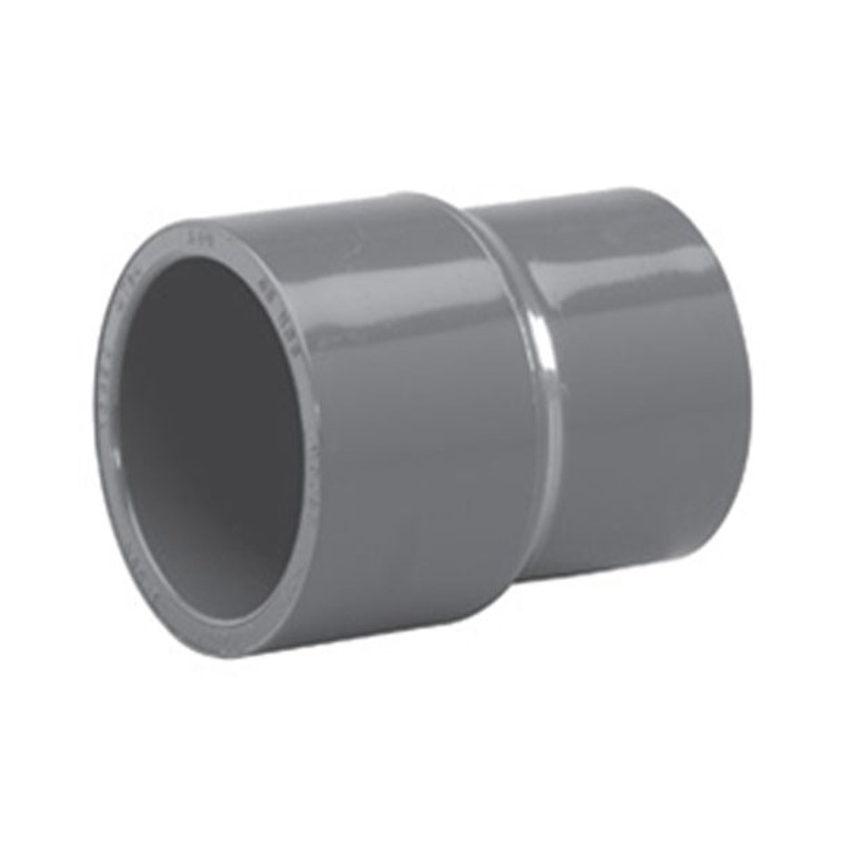 1 1/4" x 1" Schedule 80 PVC Reducing Coupling, Gray, 829-168