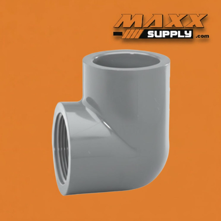 1 1/2" Schedule 80 PVC 90 Degree Elbow, Gray, 807-015