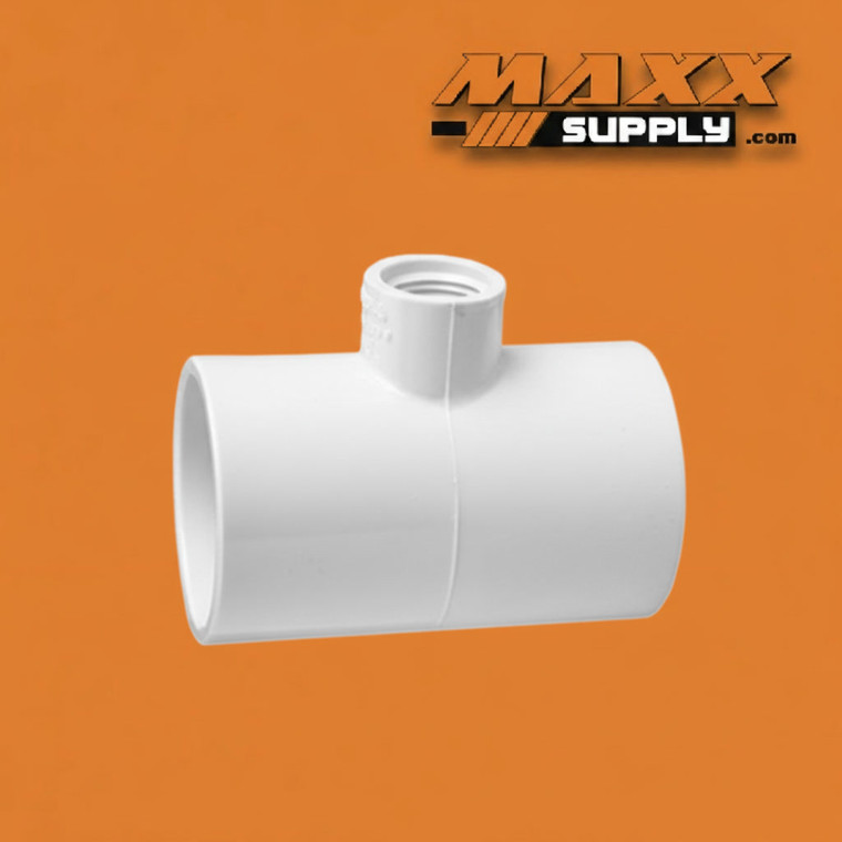 3" x 1" Schedule 40 PVC Reducing Tee, White, 402-335