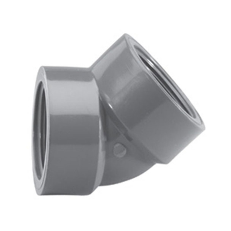 1 1/4" Schedule 80 PVC 45 Degree Elbow, Gray, 819-012