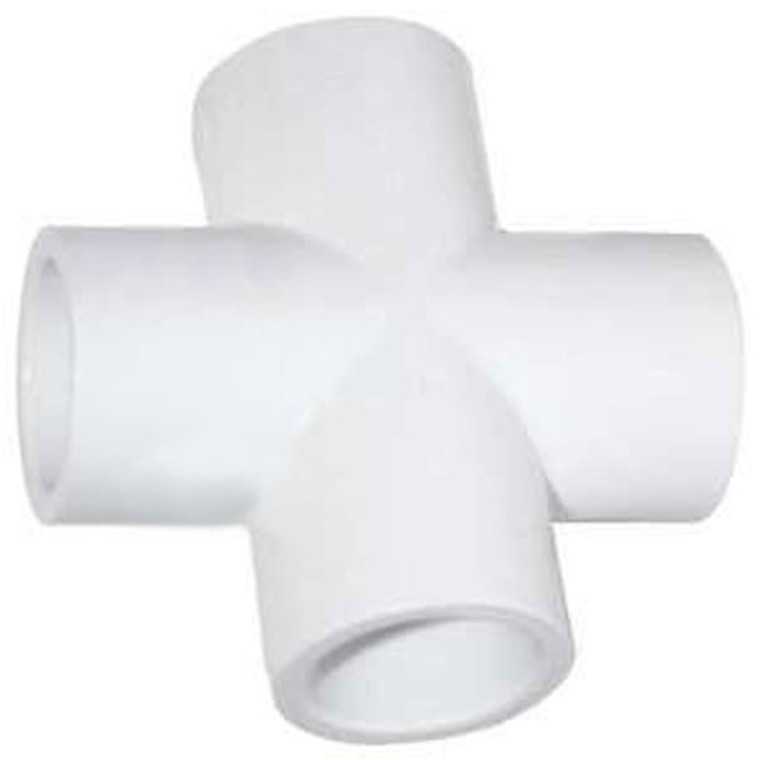 4" Schedule 40 PVC Cross, White, 420-040