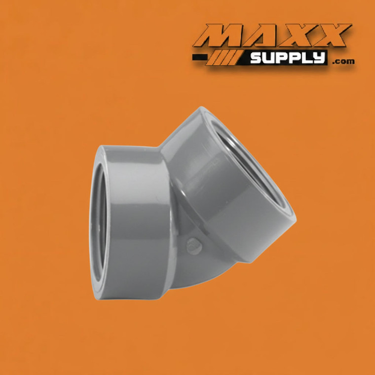 2" Schedule 80 PVC 45 Degree Elbow, Gray, 819-020