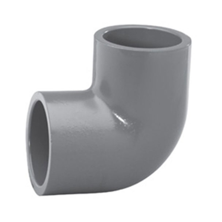 4" Schedule 80 PVC 90 Degree Elbow, Gray, 806-040