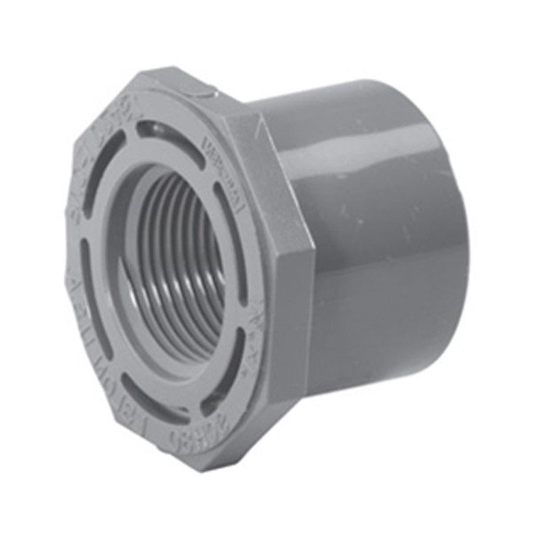 3" x 1" Schedule 80 PVC Reducing Bushing, Gray, 838-335