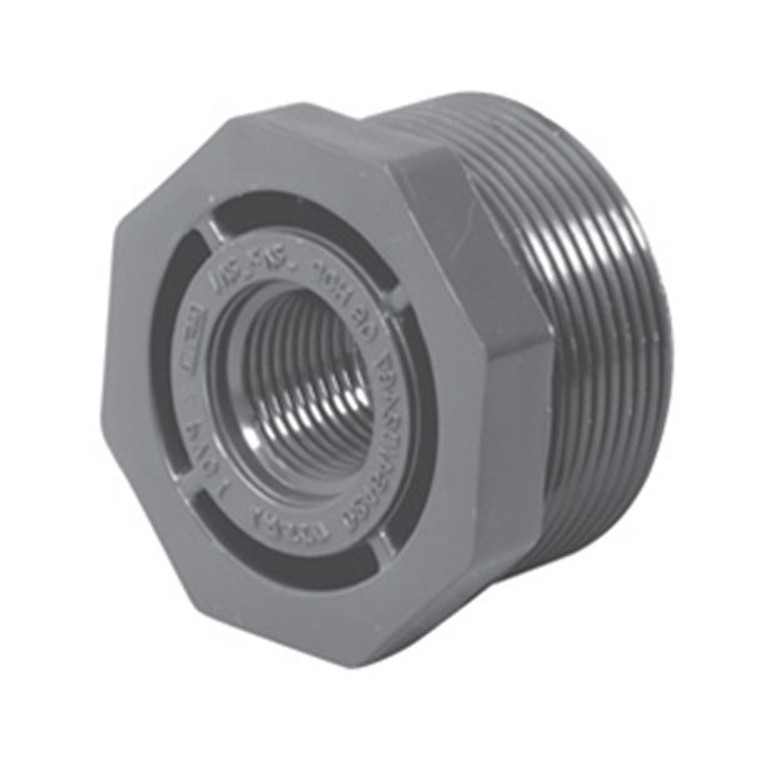 4" x 2" Schedule 80 PVC Reducing Bushing, Gray, 839-420