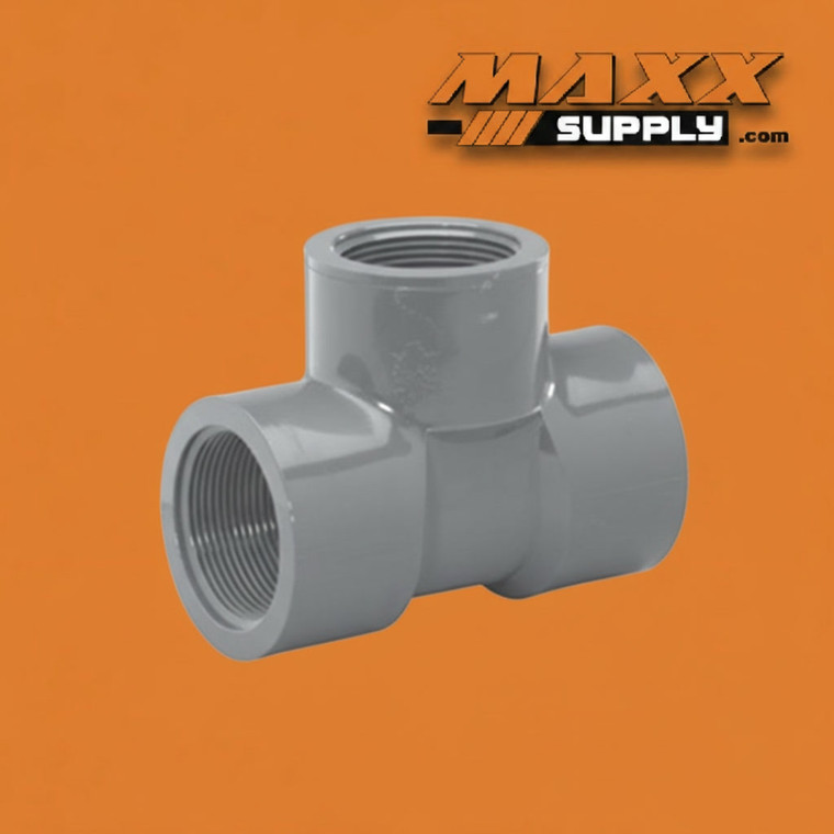 4" Schedule 80 PVC Tee, Gray, 805-040