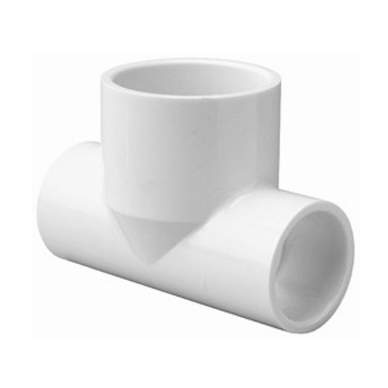 6" x 8" Schedule 40 PVC Bullhead Tee, White, 401-535